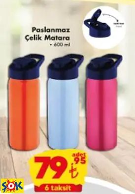 PASLANMAZ ÇELİK MATARA 600 ML PASLANMAZ ÇELİK MATARA 600 ML